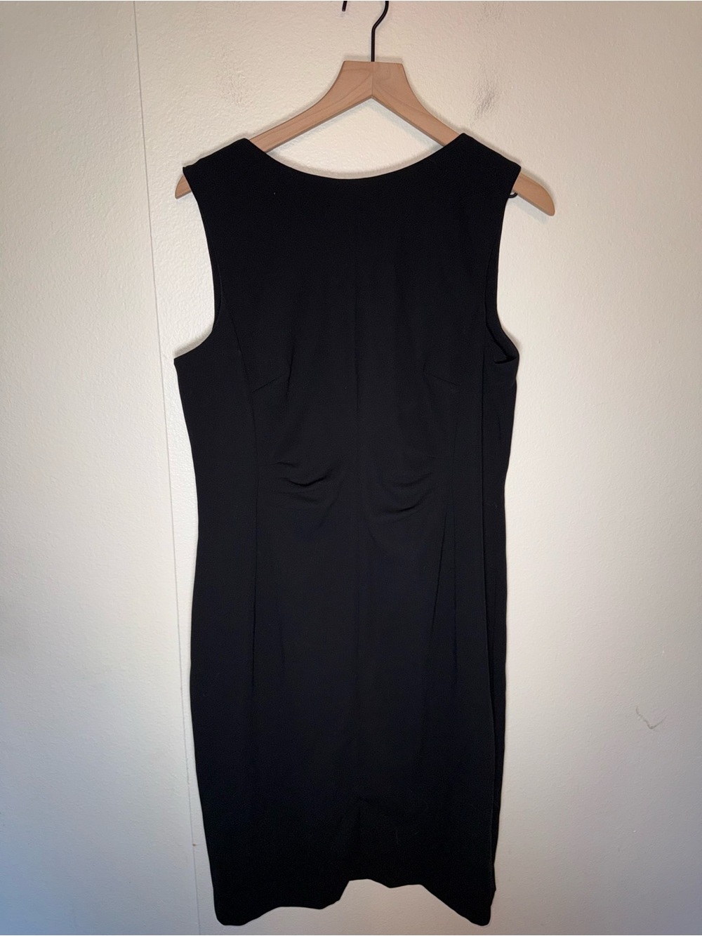 UNGER fitted designer black sleeveless cocktail or office wear dress 14